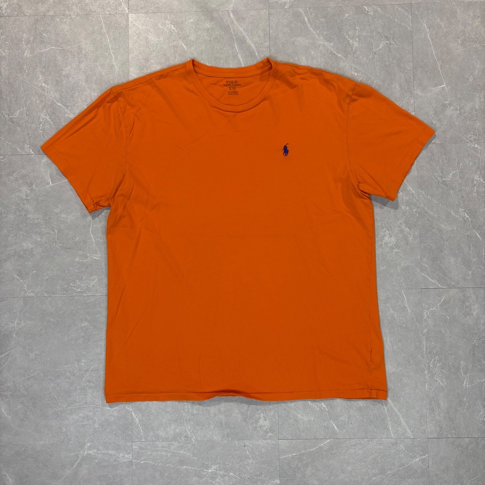 Polo Ralph Lauren Mens Orange Short Sleeve Crewneck Pony Logo T-Shirt Size L